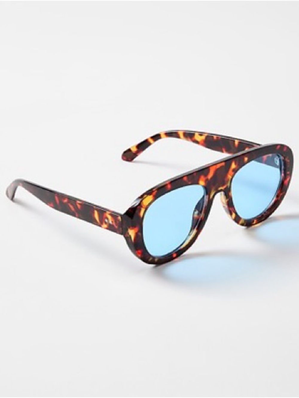 Loft Fashion Tortoiseshell Sunglasses with Blue Lenses
